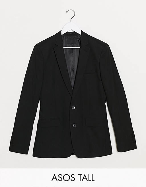 ASOS DESIGN Tall skinny suit jacket in black