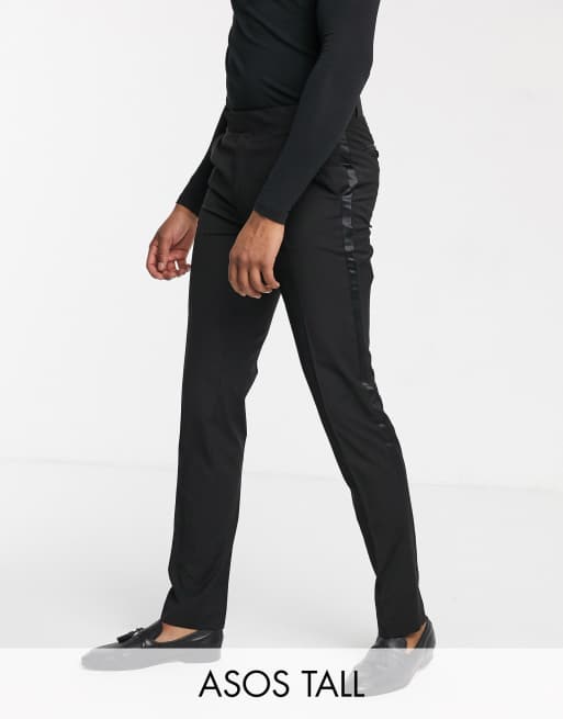 ASOS DESIGN Tall skinny tuxedo suit in white with black lapels, 3 of 3