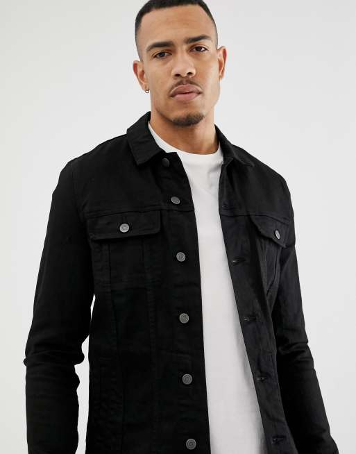 Asos black outlet jean jacket