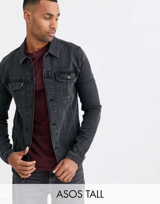 ASOS DESIGN Tall skinny western denim jacket in washed black ASOS