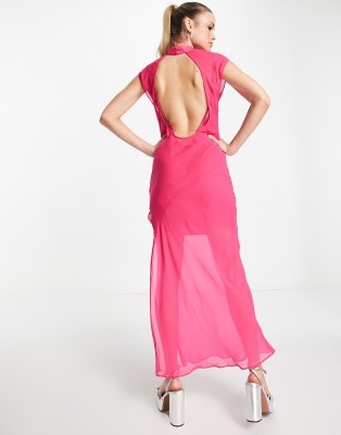 Magenta Chiffon Dress