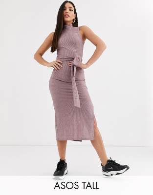 asos black ribbed dress