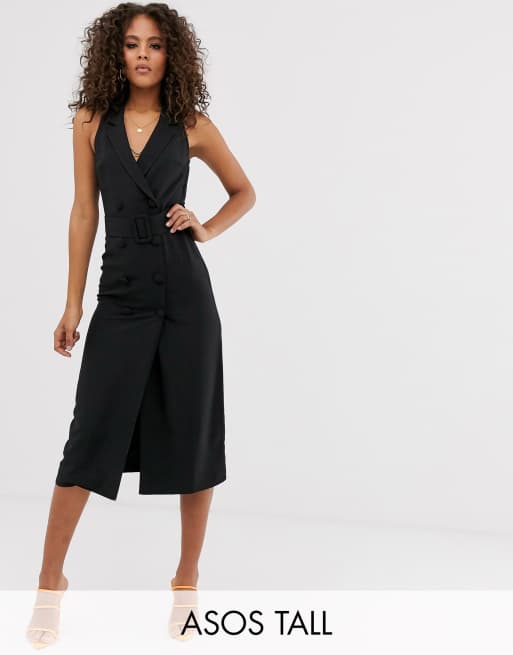 Asos design best sale tux midi dress