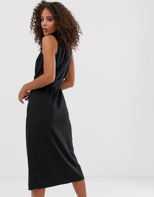 Asos design best sale tux midi dress