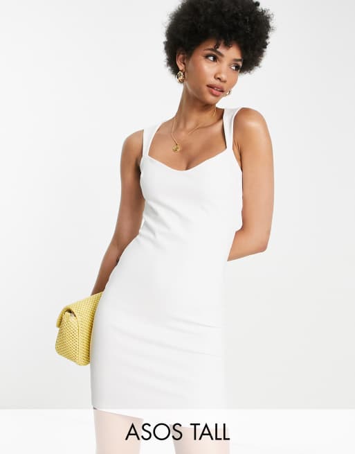 Asos tall white outlet dress