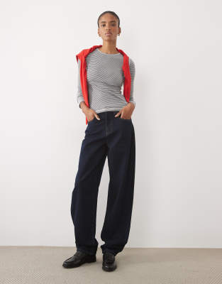 Asos Tall Asos Design Tall Slim Barrel Jean In Navy