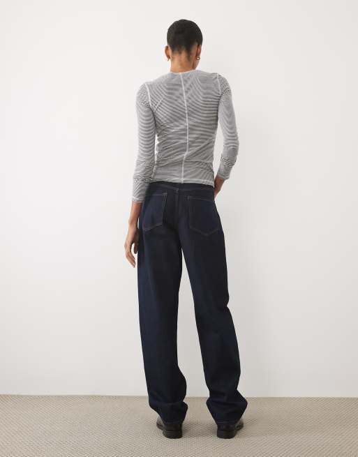 ASOS DESIGN Tall slim barrel jean in rinse, 3 of 5