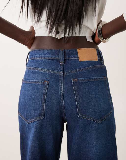 ASOS DESIGN Tall slim barrel jeans in donkerblauw, 4 van 5