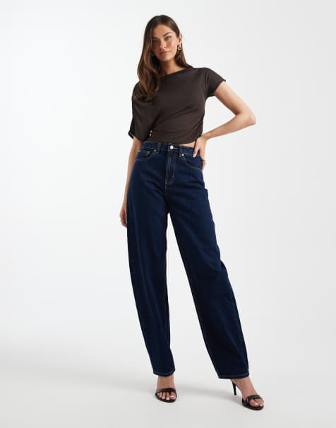 ASOS DESIGN Tall slim barrel jeans in rich rinse wash - view 1