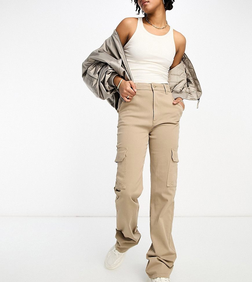 Asos Tall Asos Design Tall Slim Cargo Pants With Pockets In Sand-neutral