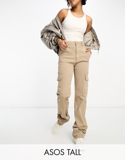 ASOS DESIGN Oversized Cropped Cargo Pants With Rip And Repair Details In  Sand - ShopStyle