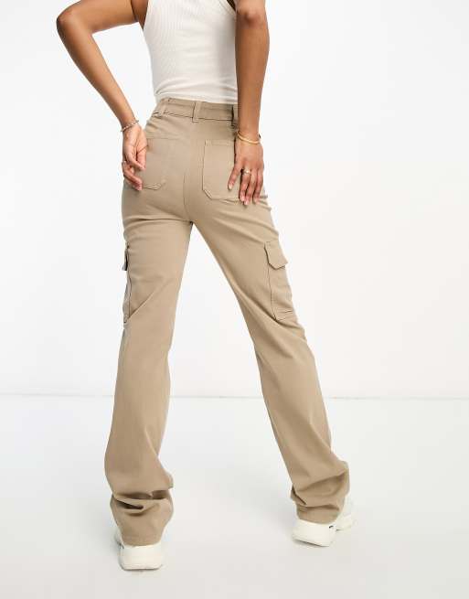 ASOS DESIGN Tall cargo pants with utility pocket in khaki