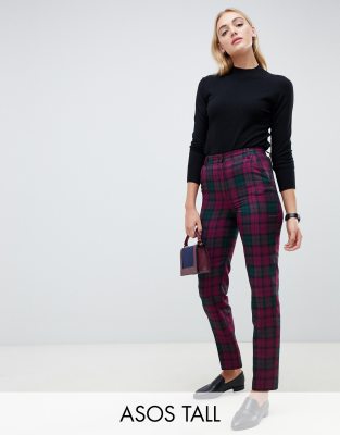 tartan cigarette pants