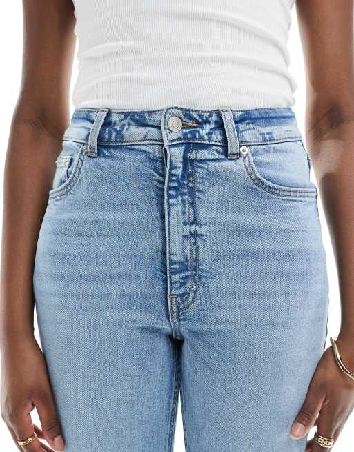 ASOS DESIGN Tall slim fit comfort jeans in mid blue, 5 of 5