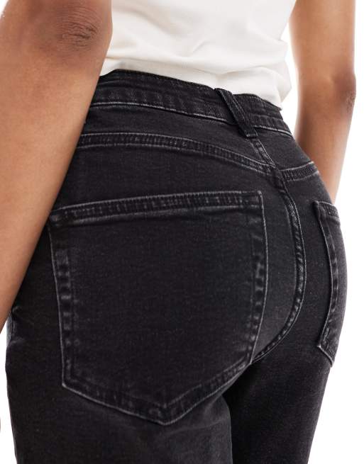 ASOS DESIGN Tall slim fit comfort mom jeans in washed black, 5 of 5