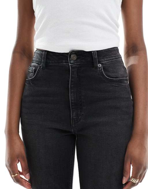 ASOS DESIGN Tall slim fit comfort mom jeans in washed black