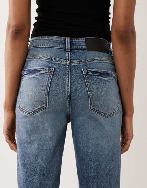 ASOS DESIGN Tall slim fit mom jeans in authentic mid wash, 4 of 5