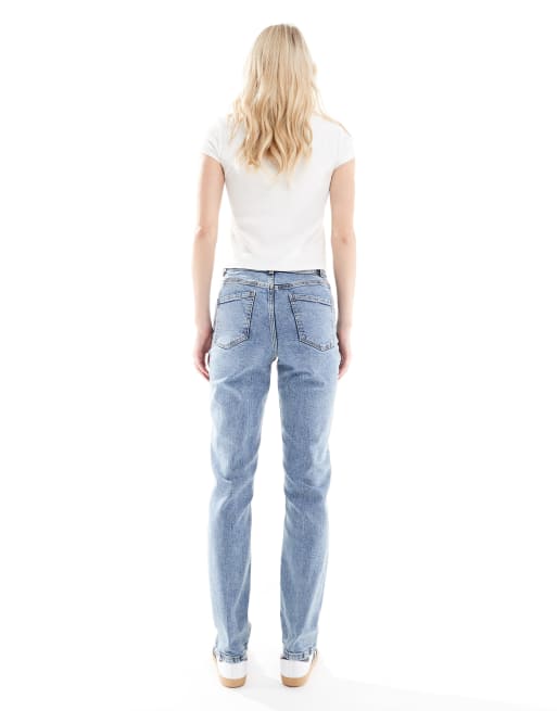 ASOS DESIGN Tall - Slim-fit mom jeans in middenblauw, 2 van 5