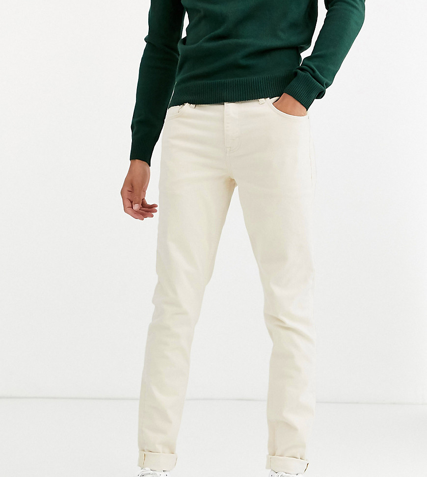 ASOS DESIGN Tall slim jeans in ecru-White
