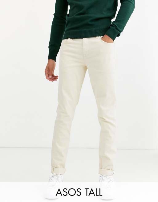 ASOS DESIGN Tall slim jeans in ecru | ASOS