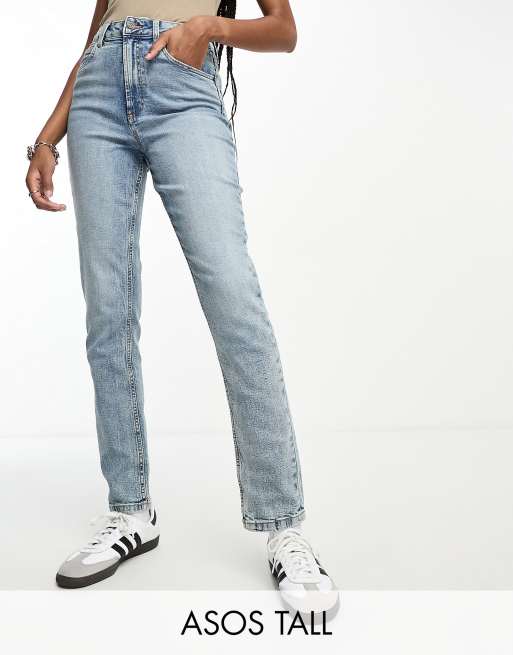 CerbeShops DESIGN Tall slim mom jeans in mid blue