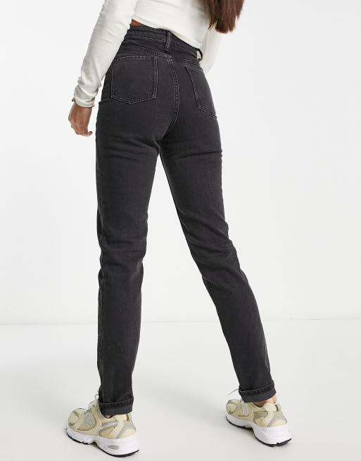 ASOS DESIGN Tall slim mom jeans in washed black