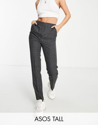 ASOS DESIGN Tall slim skim cigarette trouser in grey check - ASOS Price Checker