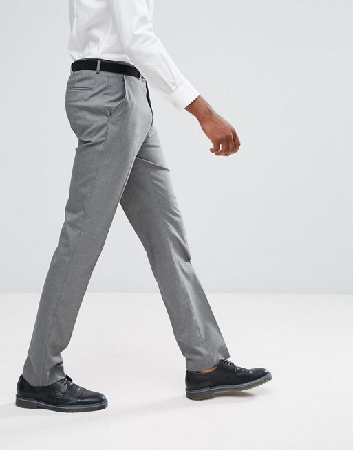 ASOS DESIGN slim ankle length pants in gray