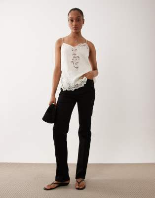 Asos Tall Asos Design Tall Slim Straight Leg Jeans In Black