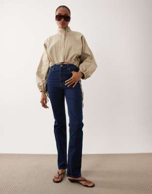 Asos Tall Asos Design Tall Slim Straight Leg Jeans In Navy