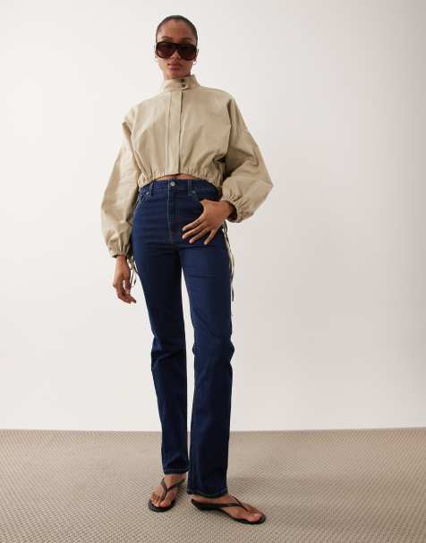ASOS DESIGN Tall slim straight leg jeans in dark wash blue - view 1