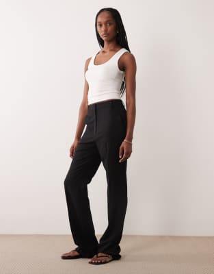 Asos Design Tall Slim Straight Pants In White