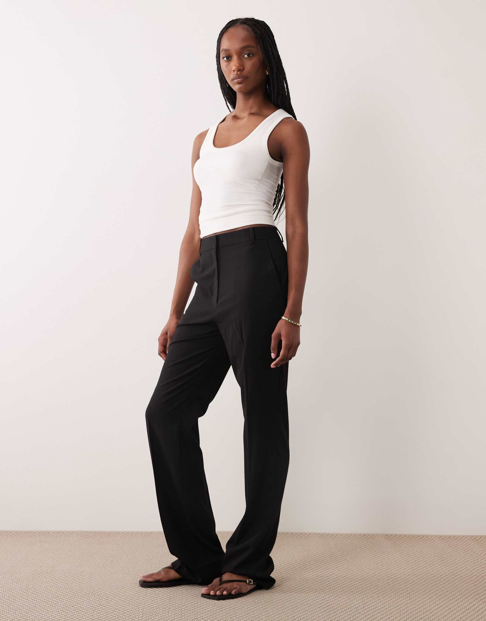 Женские брюки ASOS Design Tall, узкие прямые, черные