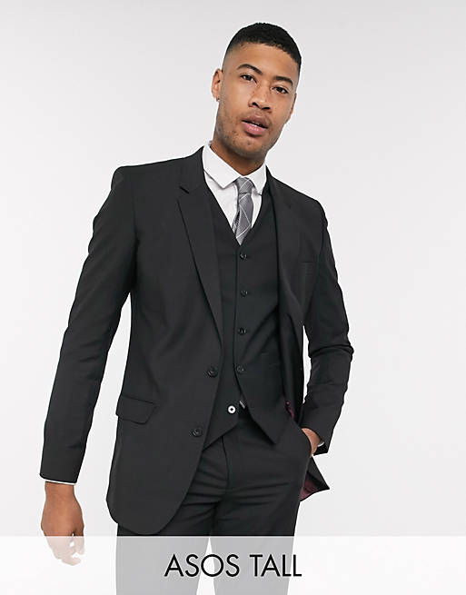 ASOS DESIGN Tall slim suit jacket in black