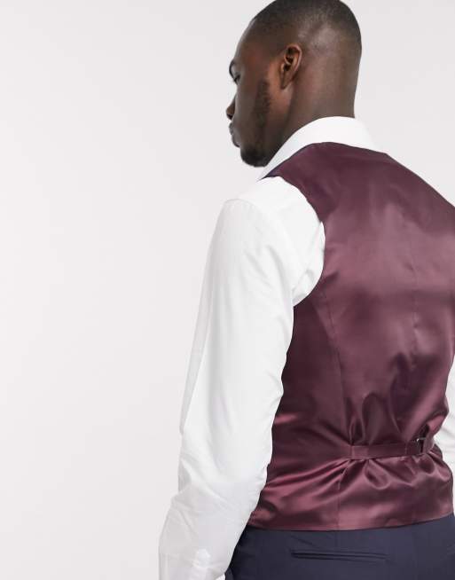 ASOS DESIGN Tall slim suit vest in navy, 2 of 4