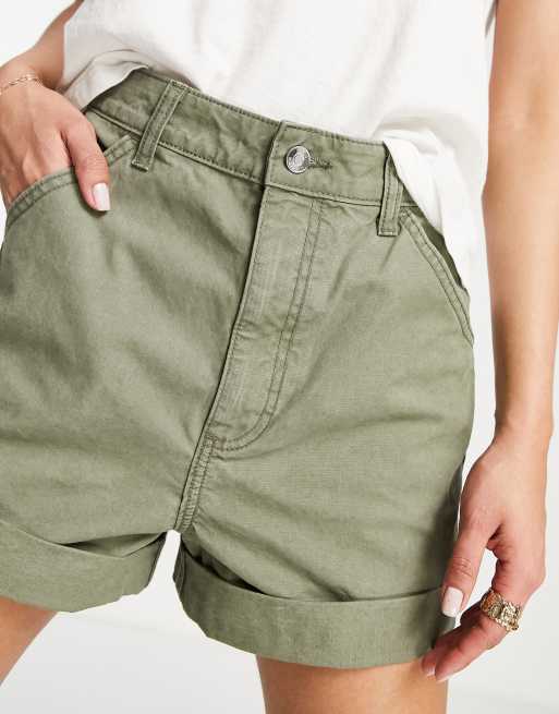 khaki mom shorts