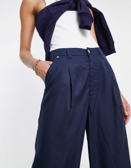 Cotswold Navy Abstract Wide Leg Pants - Blue Bungalow