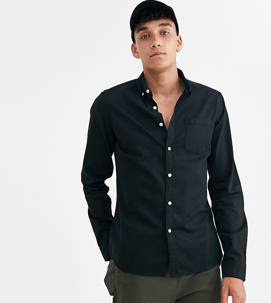 ASOS DESIGN - Tall - Smal stretch denim overhemd in zwart