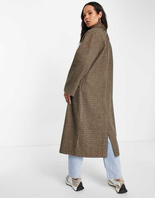 Asos check coat best sale