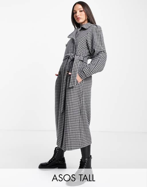 Asos checked coat clearance