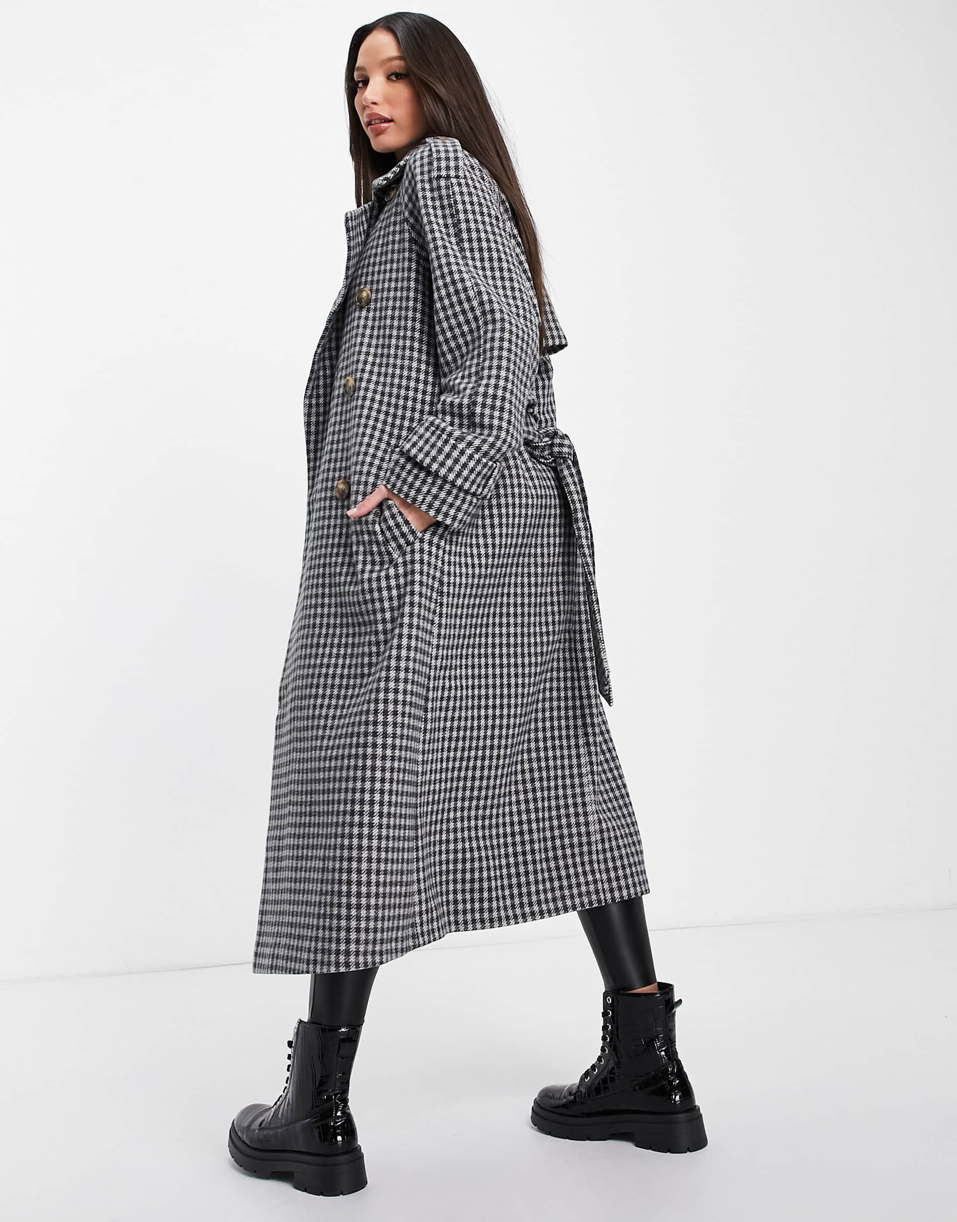 ASOS DESIGN Tall smart heritage check oversized coat