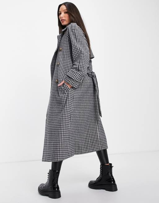 Asos checkered coat deals
