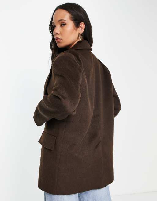 ASOS DESIGN Tall smart oversized grandad wool mix blazer