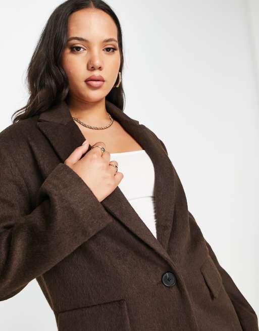 ASOS Design Extreme Oversized Monogram Wool Look Car Coat