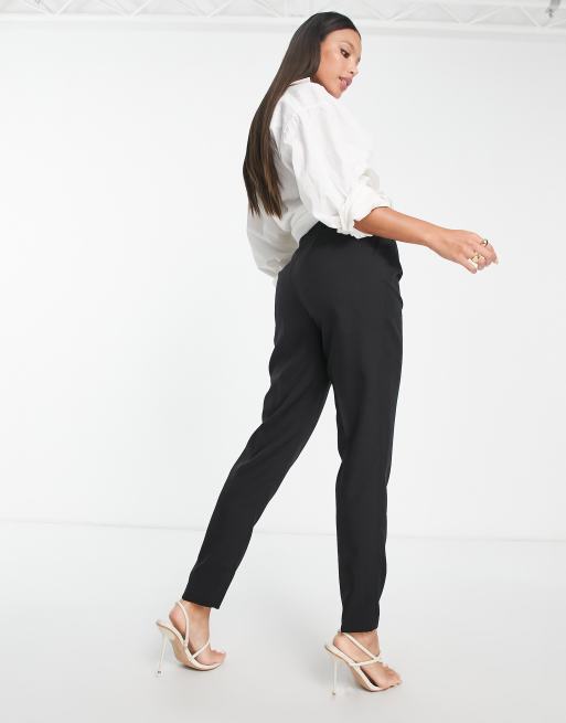 ASOS DESIGN tailored smart tapered trousers in black