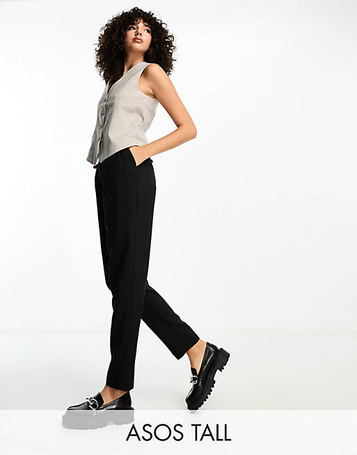 ASOS DESIGN Tall smart tapered pants in black | ASOS