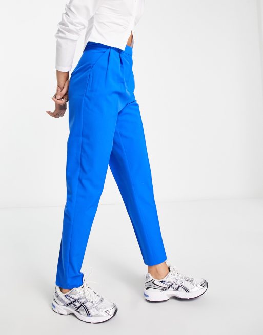 ASOS Tapered Smart Trouser in Blue for Men