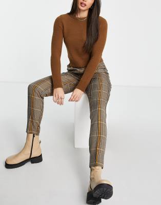 ASOS DESIGN belted wide leg pants in mustard