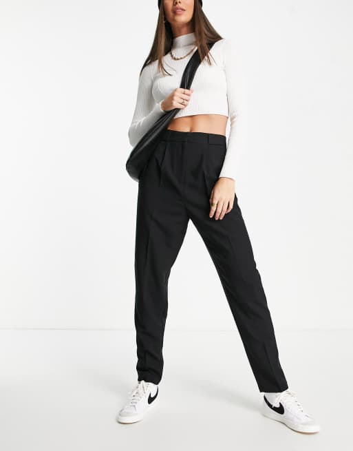 ASOS DESIGN Tall smart tapered trouser in black, 3 of 4