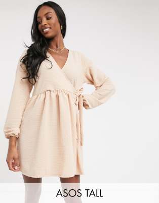 camel wrap dress